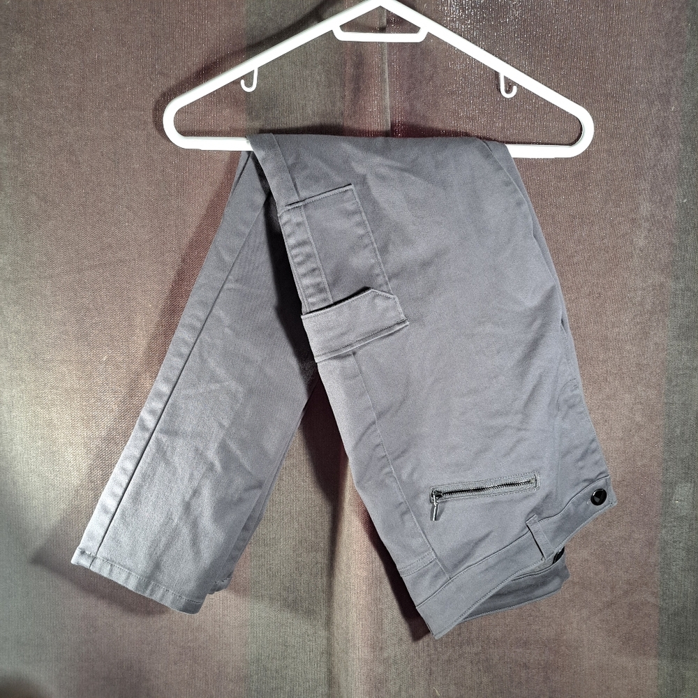 Trendsetter Grey Stretch Utility Cargo Pants with 2 Snap Side Pockets VG 10